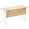 Impulse 1400mm Slim Rectangular Desk, White Cantilever Leg, Maple