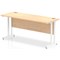 Impulse 1600mm Slim Rectangular Desk, White Cantilever Leg, Maple Impulse 1600mm Slim Rectangular Desk, White Cantilever Leg, Maple