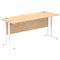 Impulse 1600mm Slim Rectangular Desk, White Cantilever Leg, Maple