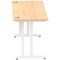 Impulse 1600mm Slim Rectangular Desk, White Cantilever Leg, Maple