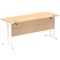 Impulse 1600mm Slim Rectangular Desk, White Cantilever Leg, Maple