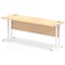 Impulse 1800mm Slim Rectangular Desk, White Cantilever Leg, Maple