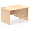 Impulse 1200mm Rectangular Desk With 2 Drawer Fixed Pedestal, Panel End Leg, Maple