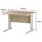 Impulse 1000mm Rectangular Desk, White Cable Managed Leg, Maple