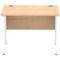 Impulse 1000mm Rectangular Desk, White Cable Managed Leg, Maple