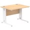 Impulse 1000mm Rectangular Desk, White Cable Managed Leg, Maple
