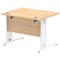 Impulse 1000mm Rectangular Desk, White Cable Managed Leg, Maple