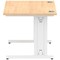 Impulse 1000mm Rectangular Desk, White Cable Managed Leg, Maple