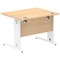 Impulse 1000mm Rectangular Desk, White Cable Managed Leg, Maple
