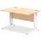 Impulse 1200mm Rectangular Desk, White Cable Managed Leg, Maple