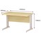 Impulse 1200mm Rectangular Desk, White Cable Managed Leg, Maple