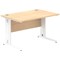 Impulse 1200mm Rectangular Desk, White Cable Managed Leg, Maple