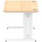 Impulse 1200mm Rectangular Desk, White Cable Managed Leg, Maple