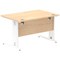 Impulse 1200mm Rectangular Desk, White Cable Managed Leg, Maple