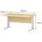 Impulse 1400mm Rectangular Desk, White Cable Managed Leg, Maple Impulse 1400mm Rectangular Desk, White Cable Managed Leg, Maple