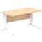 Impulse 1400mm Rectangular Desk, White Cable Managed Leg, Maple