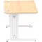 Impulse 1400mm Rectangular Desk, White Cable Managed Leg, Maple