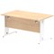 Impulse 1400mm Rectangular Desk, White Cable Managed Leg, Maple