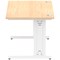 Impulse 1400mm Rectangular Desk, White Cable Managed Leg, Maple