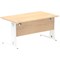 Impulse 1400mm Rectangular Desk, White Cable Managed Leg, Maple