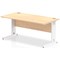 Impulse 1600mm Rectangular Desk, White Cable Managed Leg, Maple