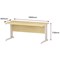Impulse 1600mm Rectangular Desk, White Cable Managed Leg, Maple