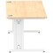Impulse 1600mm Rectangular Desk, White Cable Managed Leg, Maple
