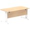 Impulse 1600mm Rectangular Desk, White Cable Managed Leg, Maple
