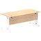 Impulse 1800mm Rectangular Desk, White Cable Managed Leg, Maple