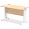 Impulse 1200mm Slim Rectangular Desk, White Cable Managed Leg, Maple