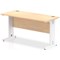 Impulse 1400mm Slim Rectangular Desk, White Cable Managed Leg, Maple