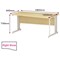 Impulse Plus 1600mm Wave Desk, Right Hand, Cable Managed White Legs, Maple
