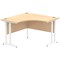 Impulse 1200mm Corner Desk, White Cantilever Leg, Maple