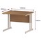Impulse 1000mm Rectangular Desk, White Cantilever Leg, Oak