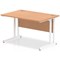 Impulse 1200mm Rectangular Desk, White Cantilever Leg, Oak