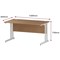 Impulse 1400mm Rectangular Desk, White Cantilever Leg, Oak