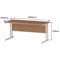 Impulse 1600mm Rectangular Desk, White Cantilever Leg, Oak