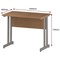 Impulse 1000mm Slim Rectangular Desk, Silver Cantilever Leg, Oak