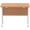 Impulse 1000mm Slim Rectangular Desk, Silver Cantilever Leg, Oak