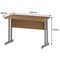 Impulse 1200mm Slim Rectangular Desk, Silver Cantilever Leg, Oak