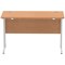 Impulse 1200mm Slim Rectangular Desk, Silver Cantilever Leg, Oak
