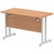Impulse 1200mm Slim Rectangular Desk, Silver Cantilever Leg, Oak Impulse 1200mm Slim Rectangular Desk, Silver Cantilever Leg, Oak