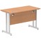 Impulse 1200mm Slim Rectangular Desk, Silver Cantilever Leg, Oak