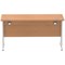 Impulse 1400mm Slim Rectangular Desk, Silver Cantilever Leg, Oak