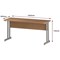 Impulse 1600mm Slim Rectangular Desk, Silver Cantilever Leg, Oak