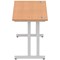 Impulse 1600mm Slim Rectangular Desk, Silver Cantilever Leg, Oak