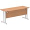 Impulse 1600mm Slim Rectangular Desk, Silver Cantilever Leg, Oak