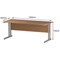 Impulse 1800mm Slim Rectangular Desk, Silver Cantilever Leg, Oak
