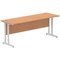 Impulse 1800mm Slim Rectangular Desk, Silver Cantilever Leg, Oak