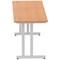 Impulse 1800mm Slim Rectangular Desk, Silver Cantilever Leg, Oak